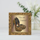 Invitation Chaussures à talon élevé femmes Leopard Gold 50e a (Debout devant)