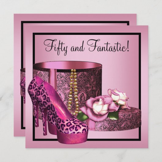 Invitation Chaussures à talon élevé femmes léopard rose 50e a (Devant / Derrière)