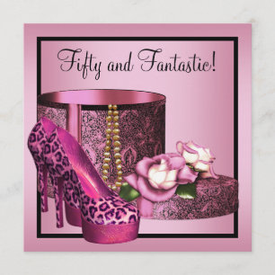 Invitation Chaussures à talon élevé femmes léopard rose 50e a
