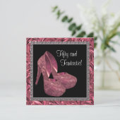 Invitation Chaussures à talon élevé femmes rose noir 50e anni (Debout devant)