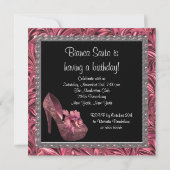 Invitation Chaussures à talon élevé femmes rose noir 50e anni (Dos)