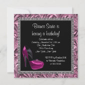 Invitation Chaussures à talon élevé femmes rose noir 50e anni (Dos)