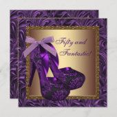 Invitation Chaussures à talon élevé femmes violet fête d'anni (Devant / Derrière)