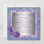 Invitation Chaussures à talon élevé femmes violet fête d'anni (Dos)