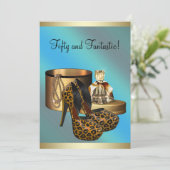 Invitation Chaussures à talon élevé Leopard Gold Womans 50e a (Debout devant)