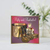 Invitation Chaussures à talon élevé Leopard Gold Womans 50e a (Debout devant)