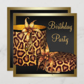 Invitation Chaussures à talon élevé Leopard Gold Womans 50e a (Devant / Derrière)