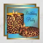 Invitation Chaussures à talon élevé Leopard Gold Womans 50e a (Devant / Derrière)