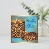 Invitation Chaussures à talon élevé Leopard Gold Womans 50e a (Debout devant)