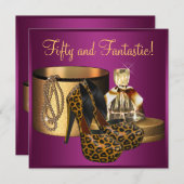 Invitation Chaussures à talon élevé Léopard rose femmes 50e a (Devant / Derrière)