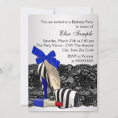 Invitation Chaussures à talon élevé Royal Blue Anniversaire (Dos)