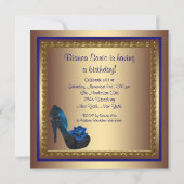 Invitation Chaussures à talon élevé Royal Blue Gold 50e anniv (Dos)