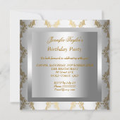 Invitation Chaussures à talon élevé Silver Gold fête d'annive (Dos)