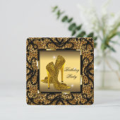 Invitation Chaussures à talon élevé Wild Gold Leopard fête d' (Debout devant)