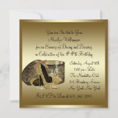 Invitation Chaussures à talon haut perles Black Gold Womans A (Dos)