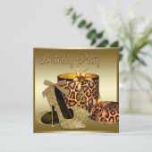 Invitation Chaussures à talon haut perles Black Gold Womans A (Debout devant)