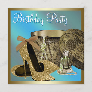 Invitation Chaussures à talon haut perles Turquoise Blue Woma