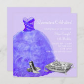 Invitation Chaussures à talon haut violet princesse Quinceane (Devant / Derrière)