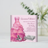 Invitation Chaussures à talon haute rose de balle rose Quince (Debout devant)