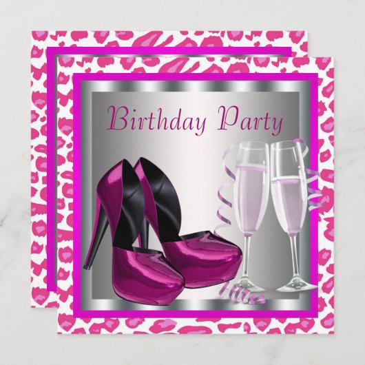 Invitation Chaussures à talon rose chaud Chaussures femmes lé (Devant / Derrière)