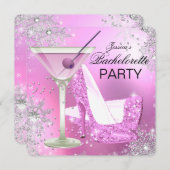Invitation Chaussures à talon rose haut Bachelorette Fête Inv (Devant / Derrière)