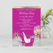 Invitation Chaussures à talon rose haute Silver Gold Champagn (Debout devant)