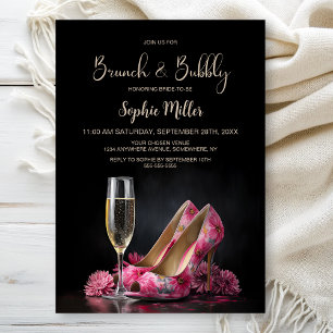 Invitation Chaussures à talons aiguilles florales roses Brunc