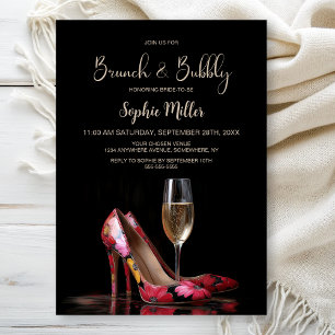Invitation Chaussures à talons aiguilles florales rouges Brun