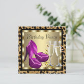 Invitation Chaussures à talons hauts à motif léopard pour fêt (Debout devant)
