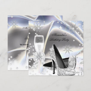 Invitation Chaussures à talons hauts argent métallisé pour an
