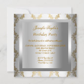 Invitation Chaussures à Talons Hauts Argent Or Fête d'Anniver (Dos)