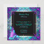 Invitation Chaussures à talons hauts argent sarcelle violet p (Dos)