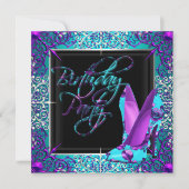 Invitation Chaussures à talons hauts argent sarcelle violet p (Devant)