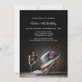 Invitation Chaussures à talons hauts argentées pour fête d'an (Devant)
