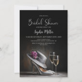 Invitation Chaussures à talons hauts argentées pour la douche (Devant)