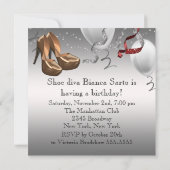 Invitation Chaussures à talons hauts argentés Anniversaire (Dos)