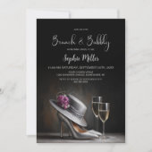 Invitation Chaussures à talons hauts argentés Brunch et bulle (Devant)