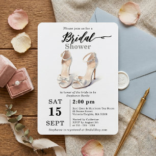 Invitation Chaussures à talons hauts avec nœud blanc à l'aqua