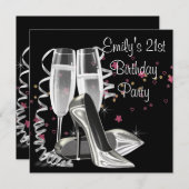 Invitation Chaussures à talons hauts Black Champagne pour fêt (Devant / Derrière)
