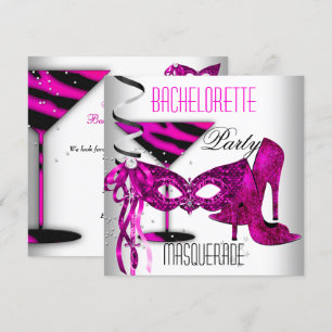 Invitation Chaussures à talons hauts blancs Masquerade Rose p