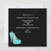Invitation Chaussures à talons hauts bleu sarcelle pour enter (Dos)