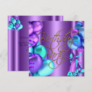 Invitation Chaussures à talons hauts bleu sarcelle Violet Or