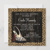 Invitation Chaussures à talons hauts champagne imprimé léopar (Dos)