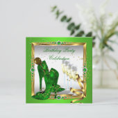 Invitation Chaussures à Talons Hauts Champagne Vert Or Argent (Debout devant)