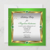 Invitation Chaussures à Talons Hauts Champagne Vert Or Argent (Dos)