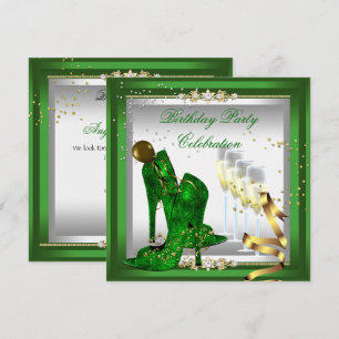 Invitation Chaussures à talons hauts Champagne Vert Or Argent