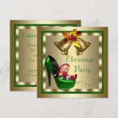 Invitation Chaussures à talons hauts Elfe Fête de Noël (Devant / Derrière)