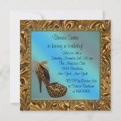 Invitation Chaussures à Talons Hauts Femme Léopard Or 50e Ann (Dos)