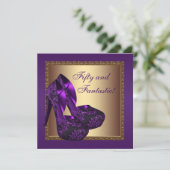 Invitation Chaussures à talons hauts femme violet Fête d'anni (Debout devant)
