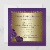 Invitation Chaussures à talons hauts femme violet Fête d'anni (Dos)